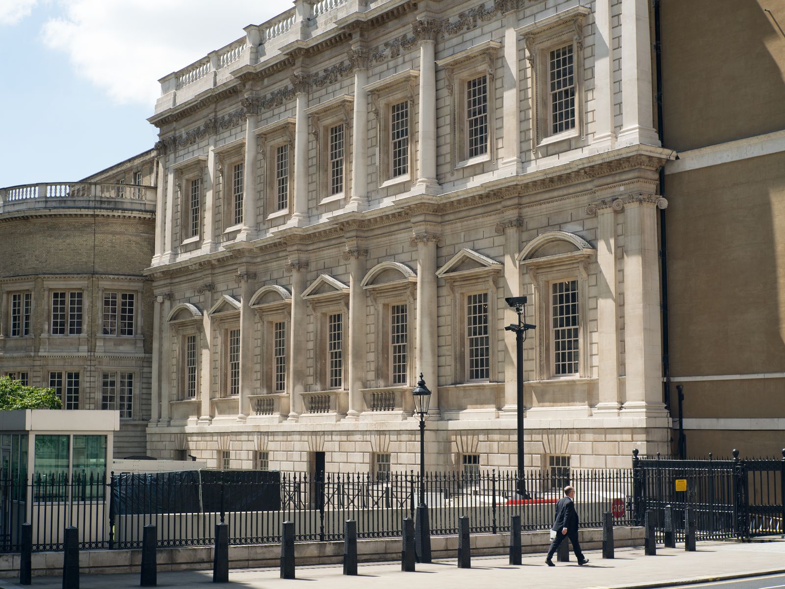 The Whitehall façade of Banqueting House after stone repairs