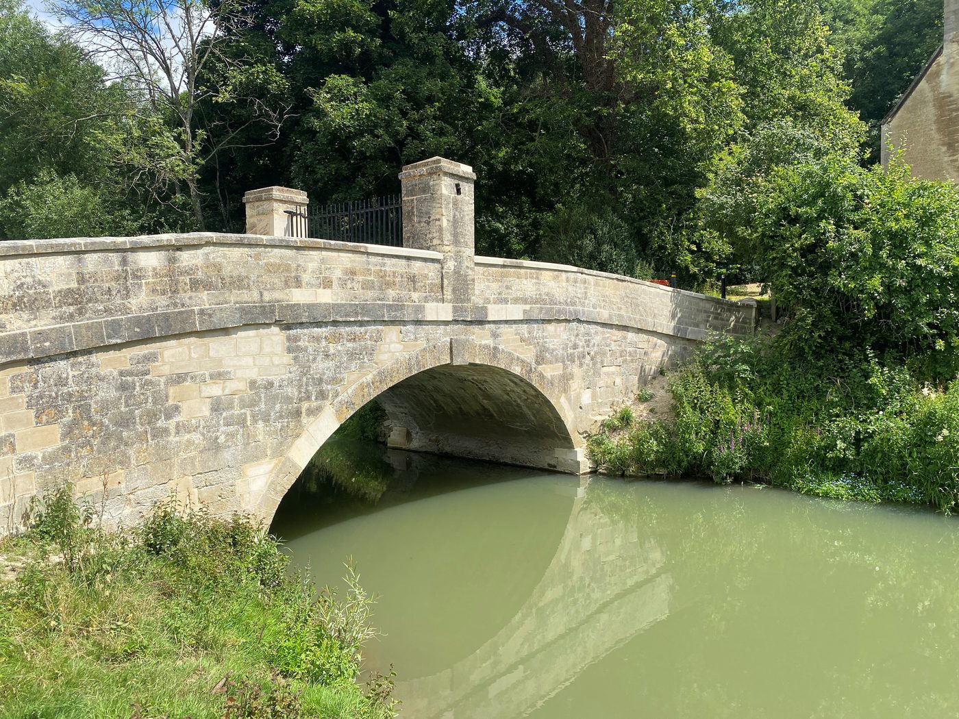 The repaired Meadow Bridge at Blenheim Palace