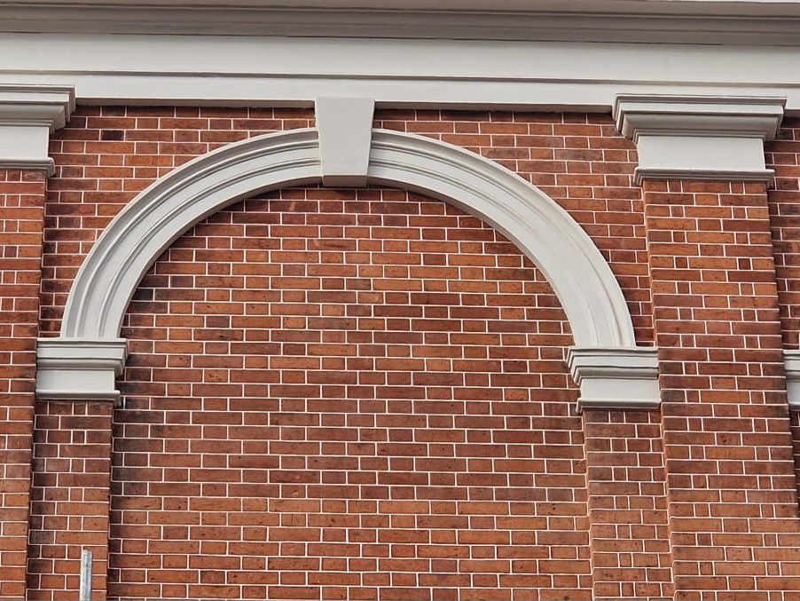 Repaired stucco arches on the elevation of The Wallace Collection