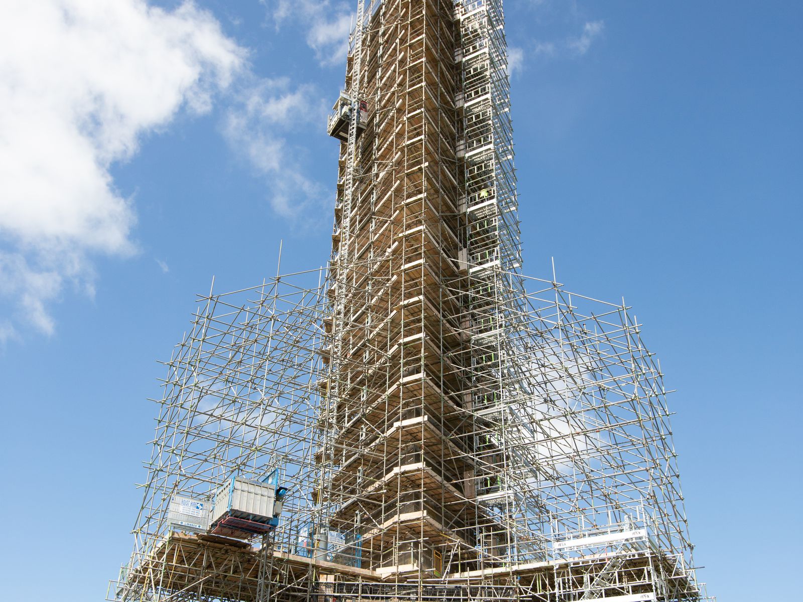 Wellington Monument, Somerset, under full scaffold during repair