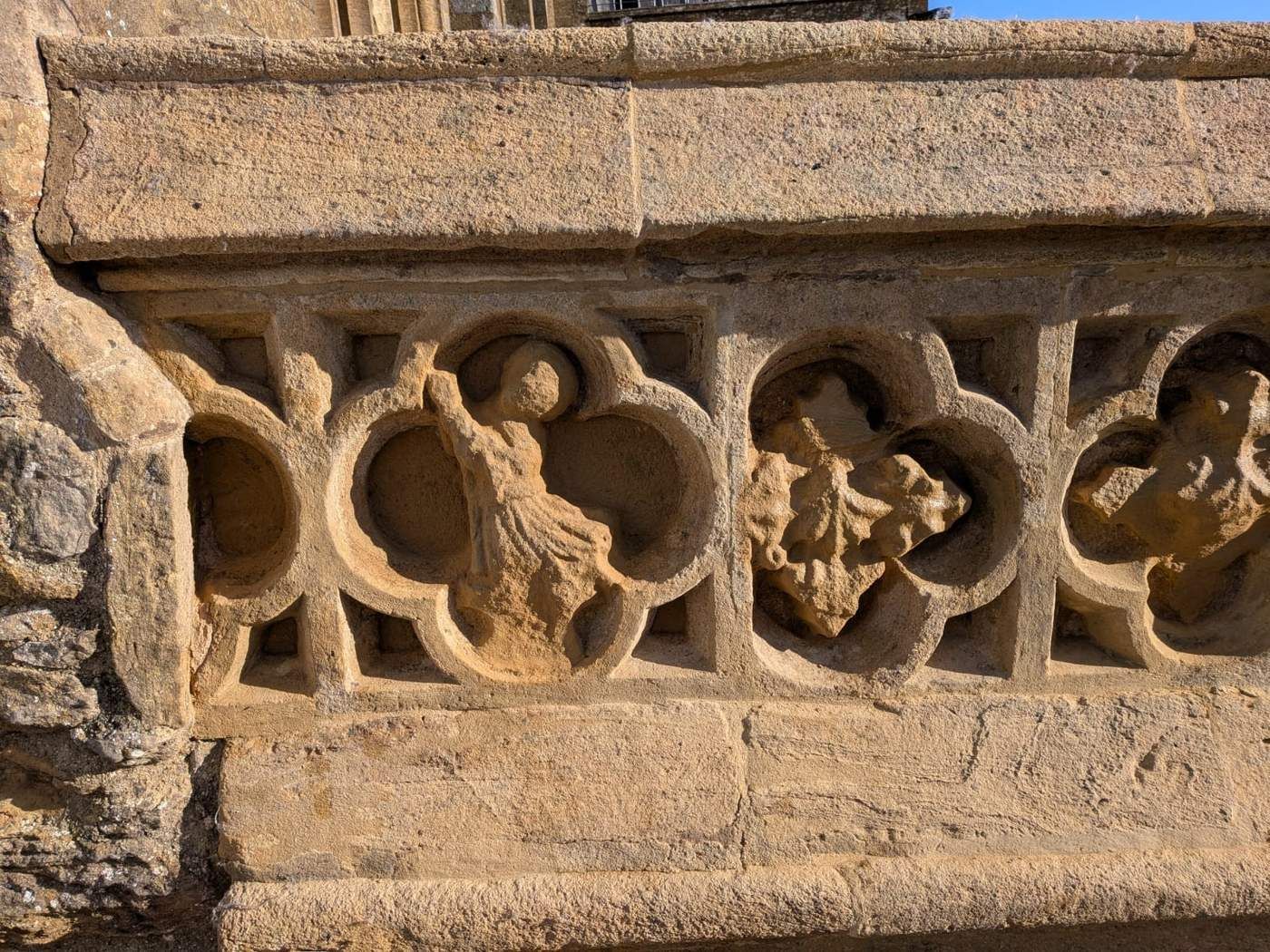 Weathered Gothic stone carving conserved by SSH Conservation